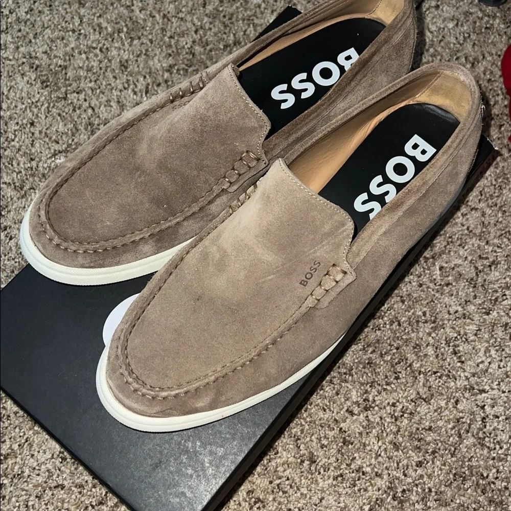 BOSS Men's Sienne Slip On Moc Toe Loafers